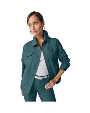Jessica London Classic Cotton Denim Jacket - Green
