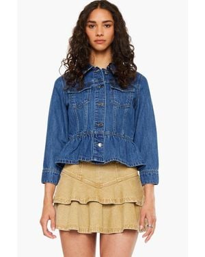Kancan Marilou Peplum Denim Jacket - Blue