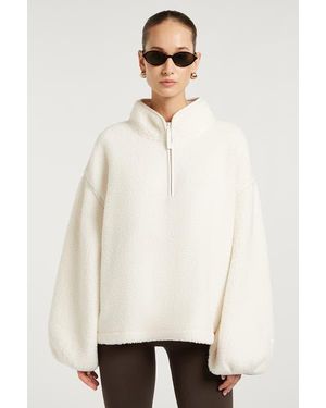 4th Arq Sloane Borg Half-Zip Loose Fit Fleece - Natural
