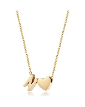 Jane Basch Initial Heart Pendant Necklace - Metallic