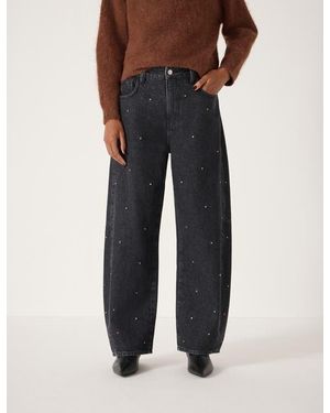 Hush Embellished Bree Barrel Leg Jeans - Blue