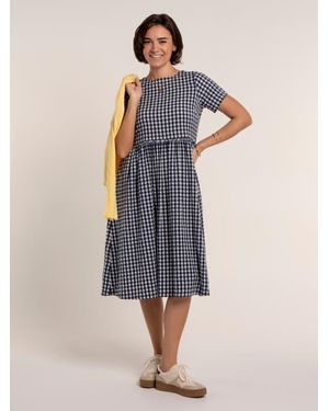 Brakeburn Perla Gingham Midi Dress - Blue