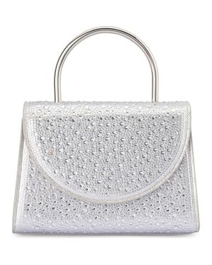 OLGA BERG Annabel Crystal Top Handle Bag - Gray