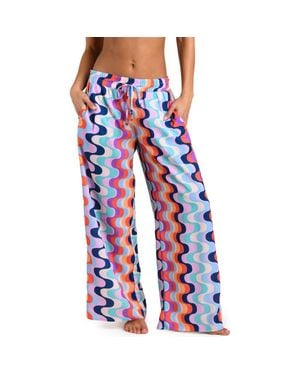 Sunshine 79 Untamed Tropics Wide Leg Cover-Up Pants - Red