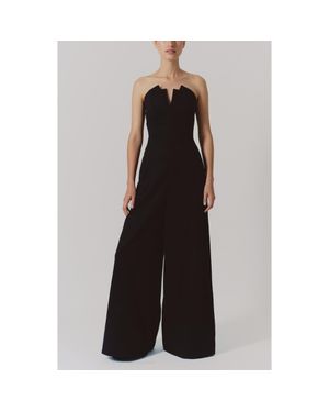 De Loreta Tabio Strapless Cotton Jumpsuit - Black
