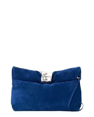 STAUD Cuff Leather Clutch - Blue