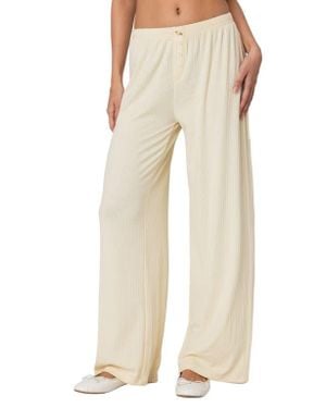 Edikted Lilou Rib Pants - Natural