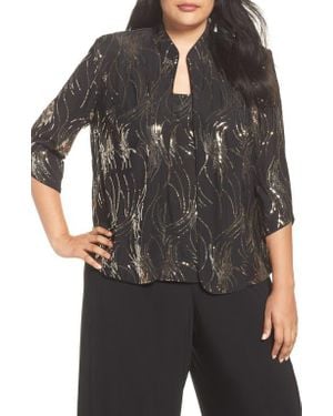 Alex Evenings Sequined Twinset - Black