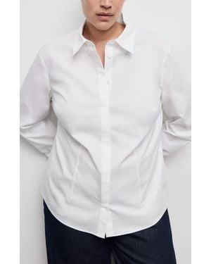 Mango Slim Fit Poplin Shirt - White
