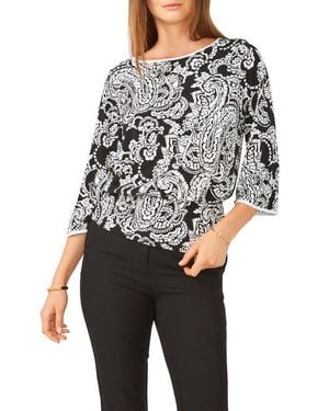 Chaus Paisley Print Blouse - Black