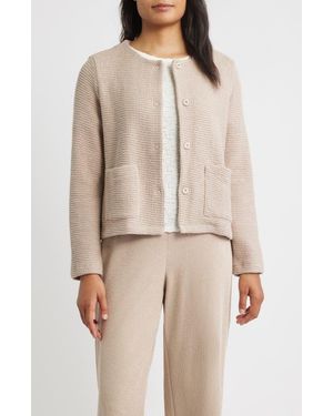 Eileen Fisher Textured Organic Cotton Jacket - Natural