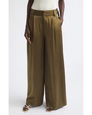AISLING CAMPS Liquid Silk Wide Leg Pants - Green
