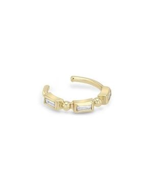 Zoe Chicco Single 14K Baguette Bezel Diamond Ear Cuff - Metallic