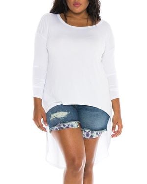 Slink Jeans High/Low Top - White
