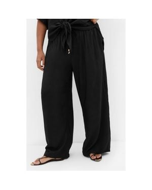 City Chic Kalea Wide Leg Drawstring Pants - Black