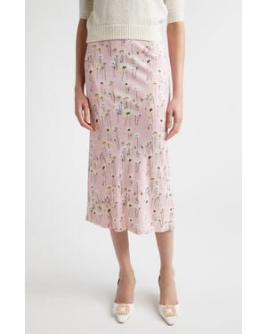 BERNADETTE Robbie Floral Midi Skirt - Pink