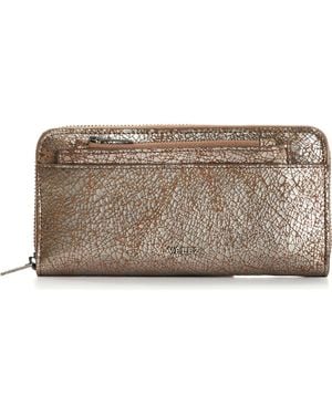 Velez Folia Leather Checkbook Wallet - Metallic