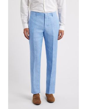 Nordstrom Henrik Trim Fit Italian Linen Suit Separate Pants - Blue
