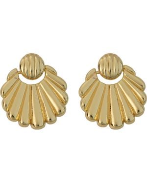 Panacea Scalloped Door Knocker Drop Earrings - Metallic