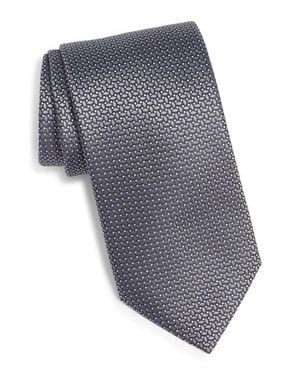 Canali Neat Silk Tie - Gray
