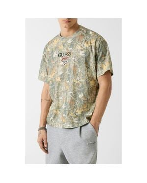 Guess Baker Logo Camouflage Graphic T-Shirt - Natural