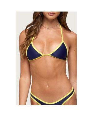 Edikted Dina Contrast Triangle Bikini Top - Blue