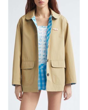 Sandy Liang Romaine Cotton Gabardine Barn Jacket - Natural