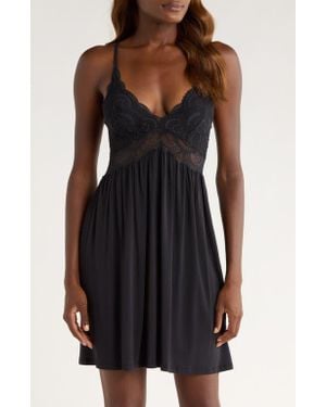 Eberjey Mariana Mademoiselle Jersey Chemise - Black