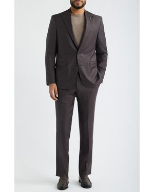 Jack Victor Esprit Contemporary Fit Mélange Super 130S Wool Suit - Black