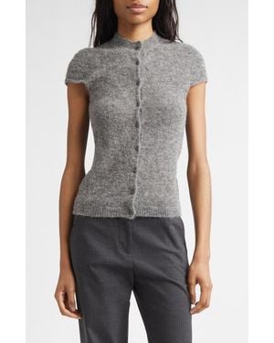 Paloma Wool Refian Cap Sleeve Alpaca Blend Cardigan - Gray