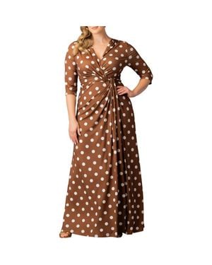 Kiyonna Evening Romance Stretch Jersey Gown - Brown