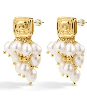 Luv Aj The Seychelles Imitation Pearl Statement Earrings - Metallic