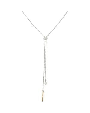 AllSaints Chain & Faux Pearl Y-Necklace - Metallic