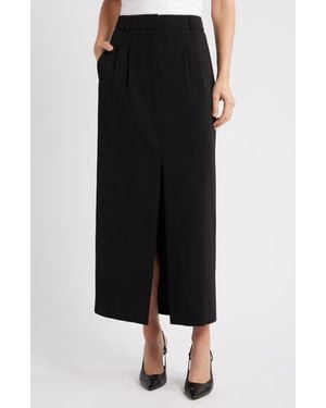 French Connection Harry Suiting Slit Maxi Skirt - Black