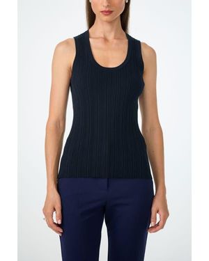 Trina Turk Gibraltar Scoop Neck Knit Tank - Blue