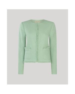 Really Wild Clothing Gabrielle Cropped Wool Boucle Jacket - Green