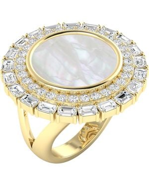 Everlee Mother Of Pearl Split Shank Lab Diamond Ring - Metallic
