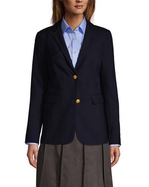 Lands' End School Uniform Hopsack Blazer - Blue