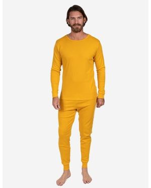 Leveret Cotton Solid Matching Family Pajamas - Yellow