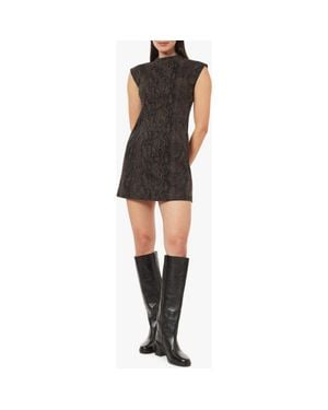 Habitual Structured Mock Neck Minidress - Black