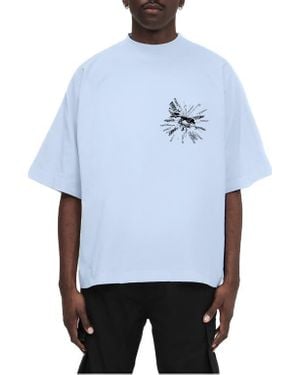 Purple Brand Graphic Oversized Cotton T-Shirt - Blue