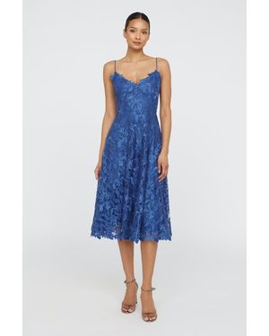 THEIA Ainslie Lace Midi Cocktail - Blue