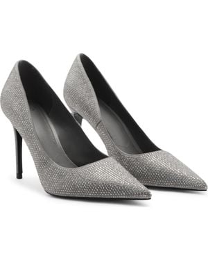 Mango Rhinestone Heel Pump - Gray