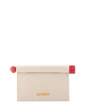 Jacquemus La Petite Pochette Rond Carré Canvas Clutch - Pink