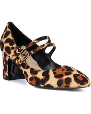 Dune Approval Genuine Calf Hair Mary Jane Pump - Brown