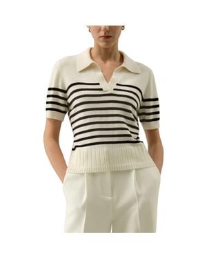LILYSILK Striped Cashmere Polo Sweater - Multicolor