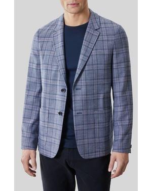 Robert Barakett Ambrose Plaid Knit Sport Coat - Blue