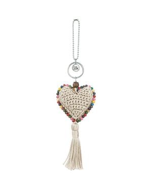 The Sak Yarnicharmz Crochet Heart Dangle - Metallic