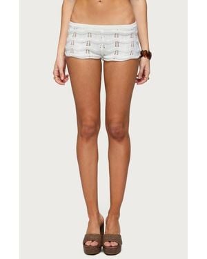 Edikted Isola Crochet Shorts - Natural