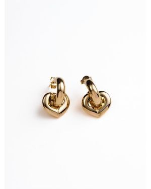 Their Studios Eloise Chunky Heart Hoops - Metallic